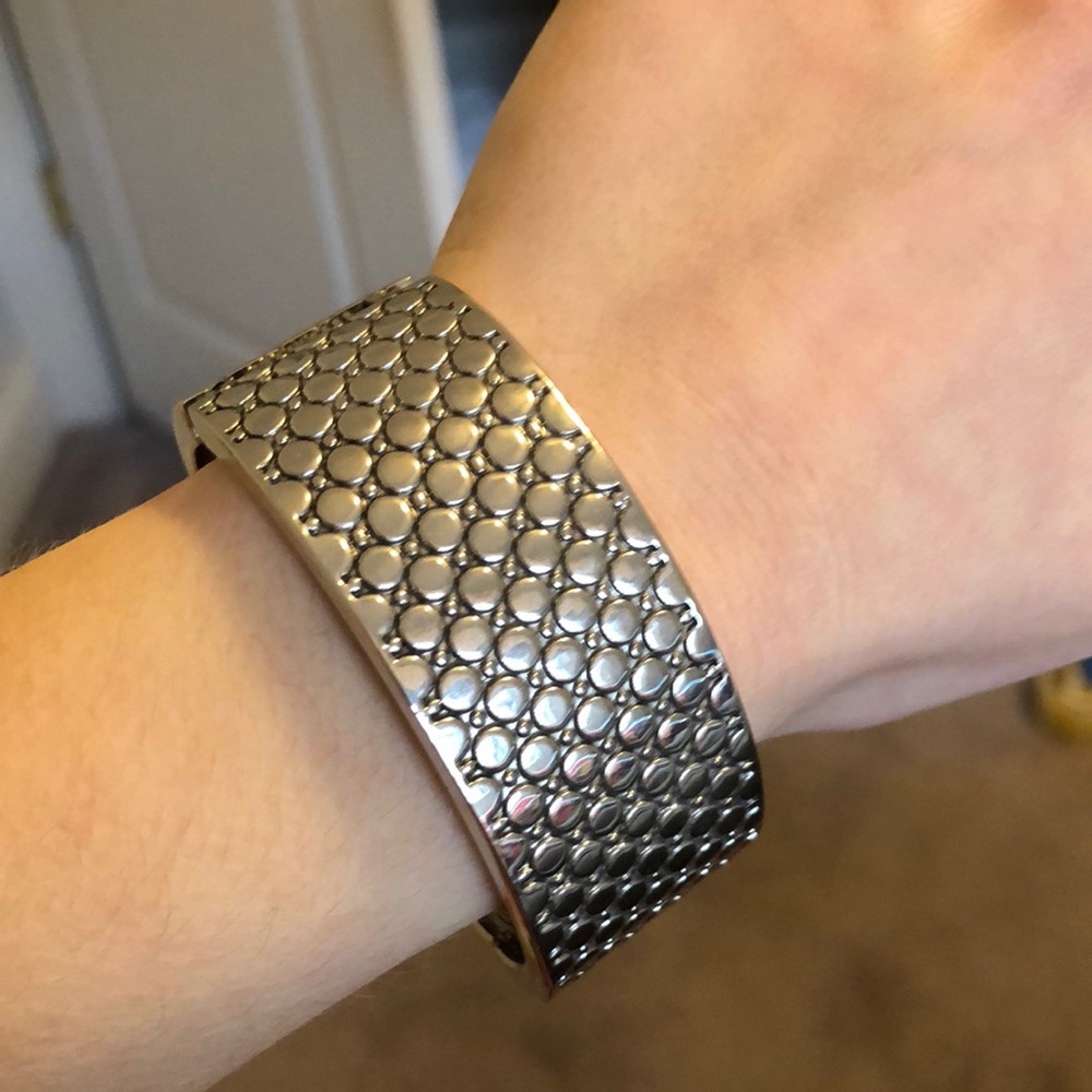 Silver textured cuff bracelet!